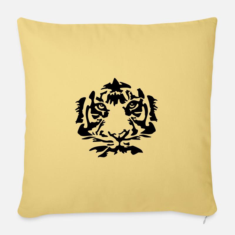 Tigre - Coussin et housse de 45 x 45 cm - jaune délavé