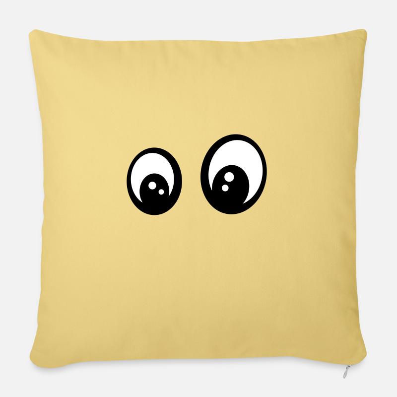 Yeux - Coussin et housse de 45 x 45 cm - jaune délavé