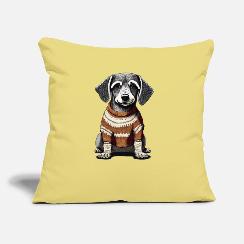 Hund mit Pullover Sofakissen mit Füllung 45 x 45 cm