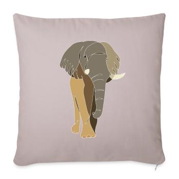 Lineart elephant, colored - Sofa pillow with filling 45cm x 45cm - light taupe - Front