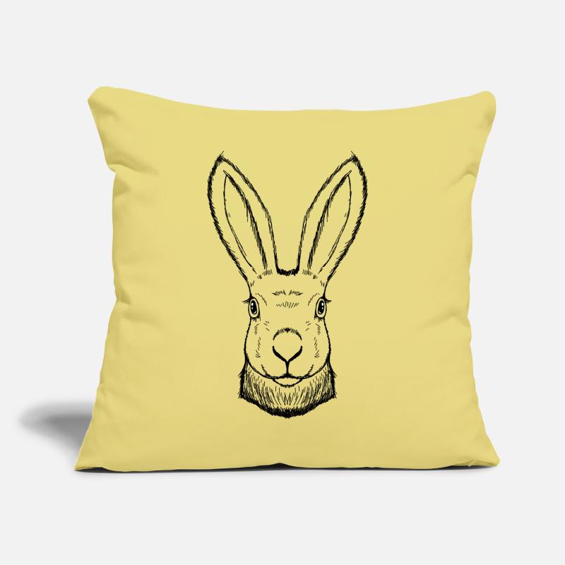 Rabbit drawn, handmade, Easter Sofa pillow with filling 45cm x 45cm