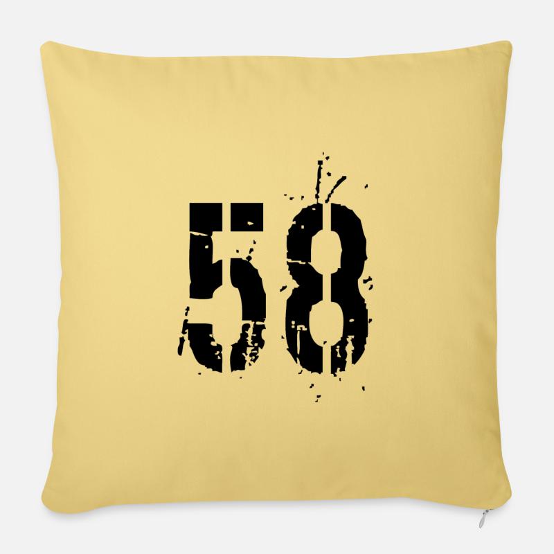 nombre 58 - Coussin et housse de 45 x 45 cm - jaune délavé