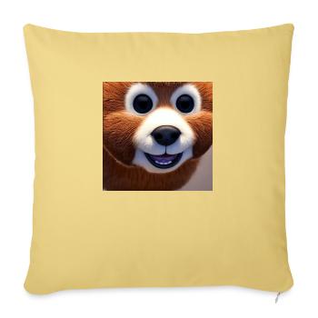 little bear with big eyes - kleiner Bär - Sofakissen mit Füllung 45 x 45 cm - Hellgelb - Vorne