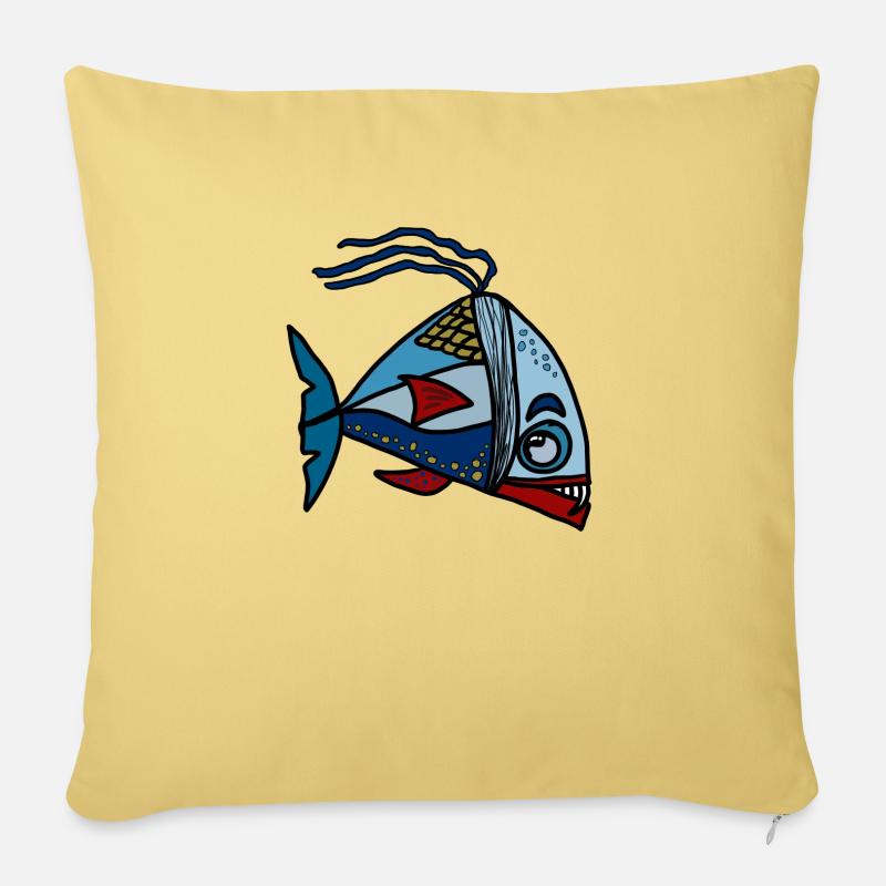 Fisch - Sofakissen mit Füllung 45 x 45 cm - Hellgelb