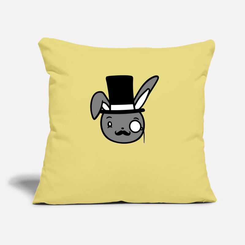 Mr. Bunny Gentleman Top Hat Monocle Glasses Sofa pillow with filling 45cm x 45cm