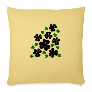 Trèfles - Coussin et housse de 45 x 45 cm - jaune délavé - Devant