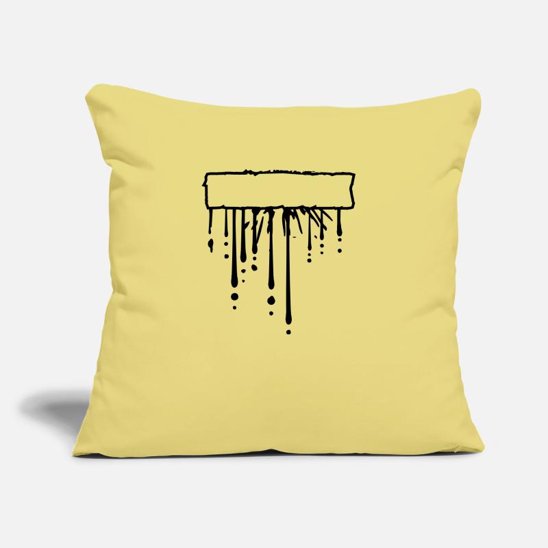 Champ de texte signe cadre goutte éclaboussures de graffitis Coussin et housse de 45 x 45 cm