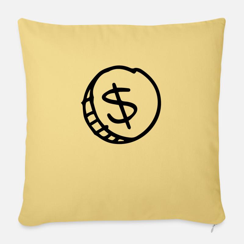De l’argent - Coussin et housse de 45 x 45 cm - jaune délavé