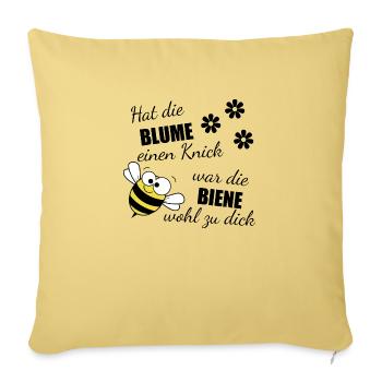HatDie Blume einen Knick warDie Biene wohl zu dick - Sofakissen mit Füllung 45 x 45 cm - Hellgelb - Vorne