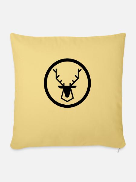 Hirsch-Logo - Sofakissen mit Füllung 45 x 45 cm - Hellgelb