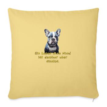 Bulldogge - Sofakissen mit Füllung 45 x 45 cm - Hellgelb - Vorne