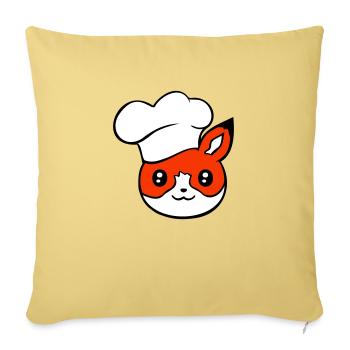 Fuchs Kochmütze Chefkoch Kochen Restaurant Küche - Sofakissen mit Füllung 45 x 45 cm - Hellgelb - Vorne