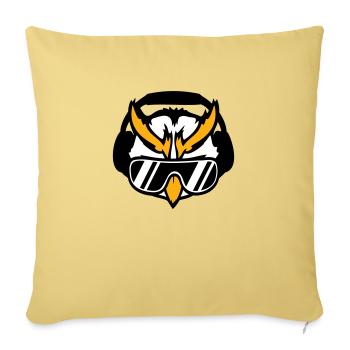 DJ Eule Sonnenbrille Kopfhörer Musik Club Party - Sofakissen mit Füllung 45 x 45 cm - Hellgelb - Vorne
