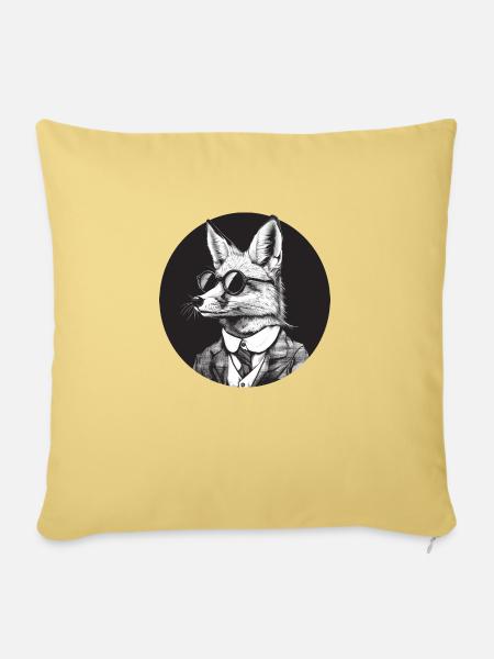 Fox Mafia Mob - Sofakissen mit Füllung 45 x 45 cm - Hellgelb
