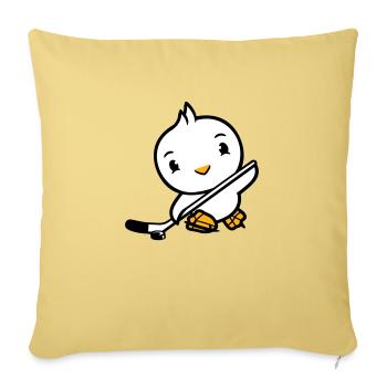 Vogel spielen Eishockey Sport Puck Schläger Hobby - Sofakissen mit Füllung 45 x 45 cm - Hellgelb - Vorne