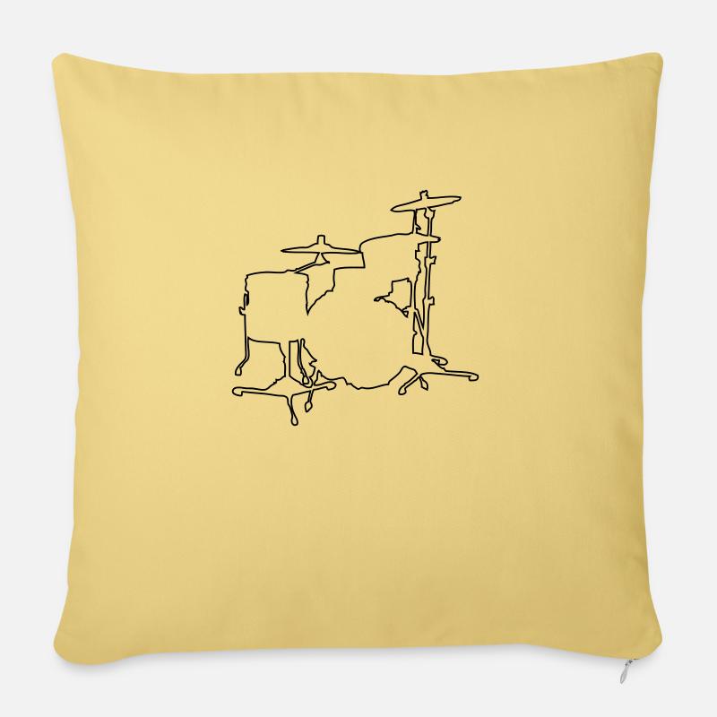 Drums Silhouette - Sofakissen mit Füllung 45 x 45 cm - Hellgelb