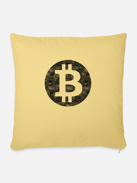 Bitcoin BTC - Sofakissen mit Füllung 45 x 45 cm - Hellgelb