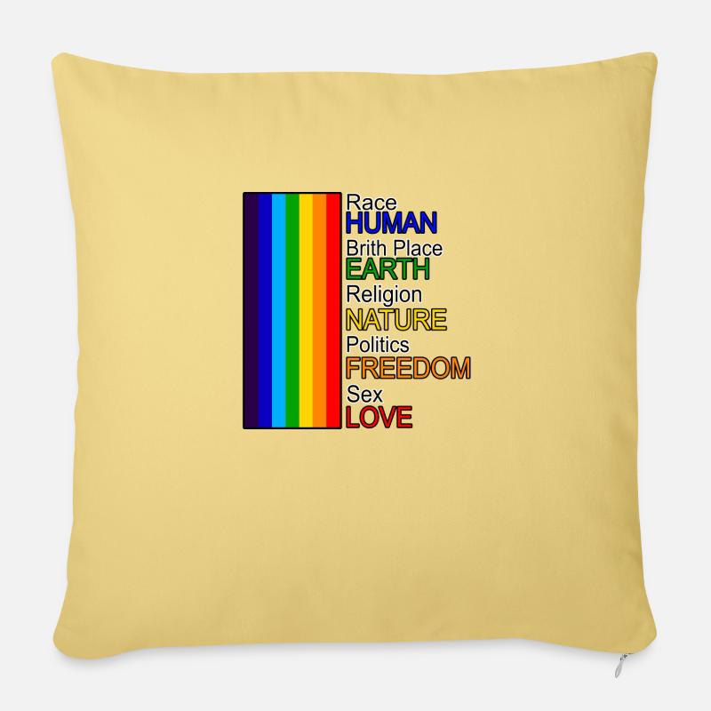 Humanity Rainbow - Sofakissen mit Füllung 45 x 45 cm - Hellgelb
