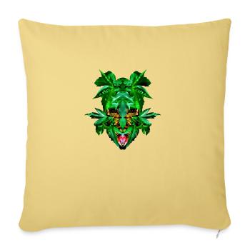 Feuille - Coussin et housse de 45 x 45 cm - jaune délavé - Devant