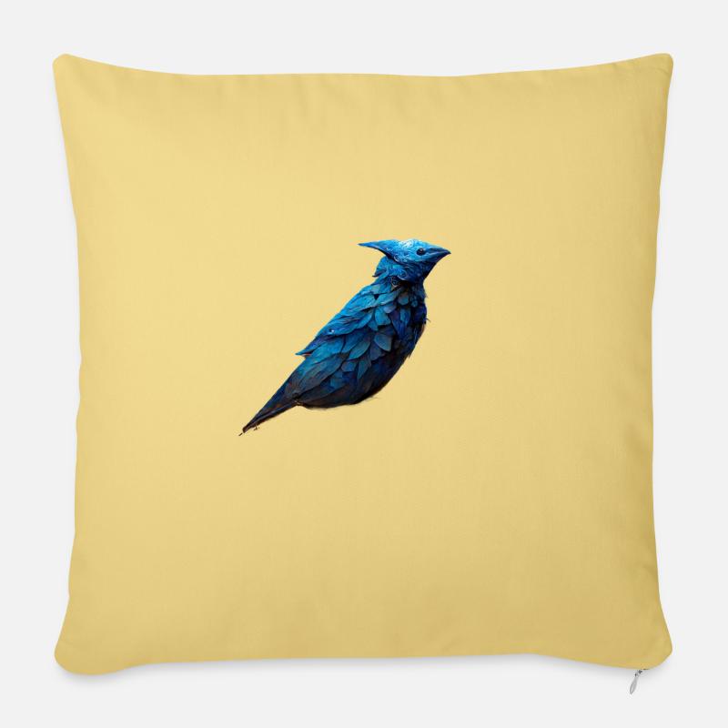 Blauer Vogel - Sofakissen mit Füllung 45 x 45 cm - Hellgelb