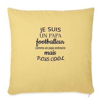 je suis un papa footballeur - Coussin et housse de 45 x 45 cm - jaune délavé - Devant
