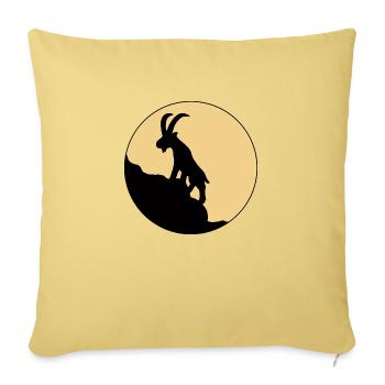 Bouquetin - Coussin et housse de 45 x 45 cm - jaune délavé - Devant