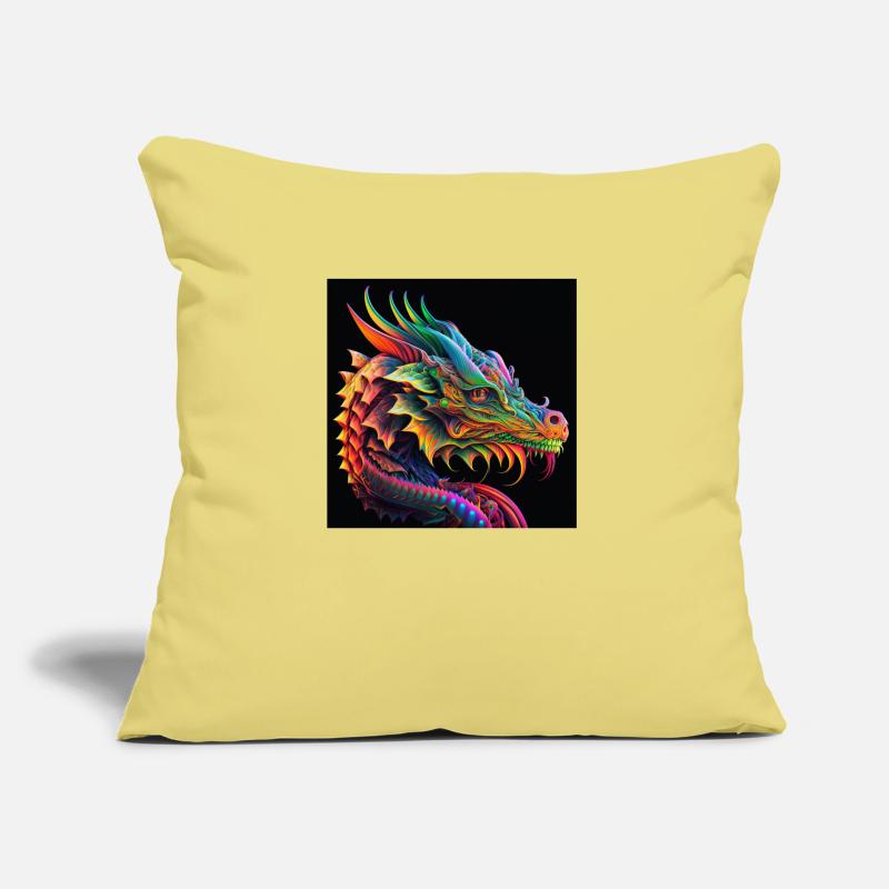 Farbiger Drache, einzigartiges Design Sofakissen mit Füllung 45 x 45 cm