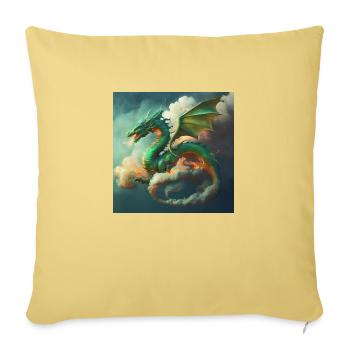 Mike FOX Drache3a - Sofakissen mit Füllung 45 x 45 cm - Hellgelb - Vorne