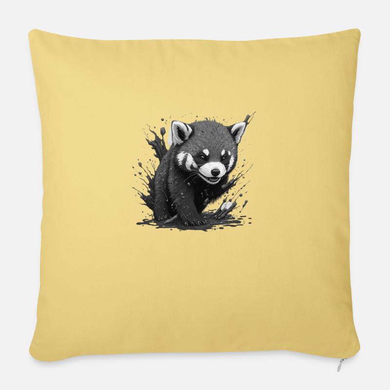 panda - Sofakissen mit Füllung 45 x 45 cm - Hellgelb