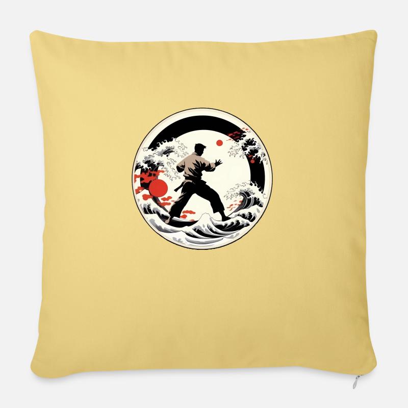 Karate-Training - Sofakissen mit Füllung 45 x 45 cm - Hellgelb