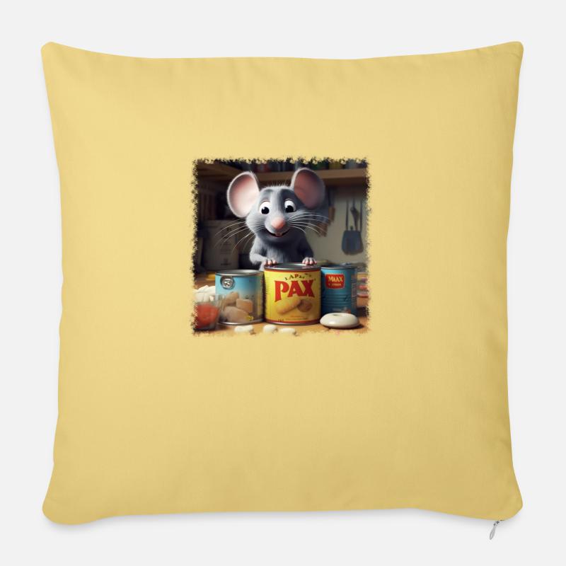 Hungrige Maus - Sofakissen mit Füllung 45 x 45 cm - Hellgelb