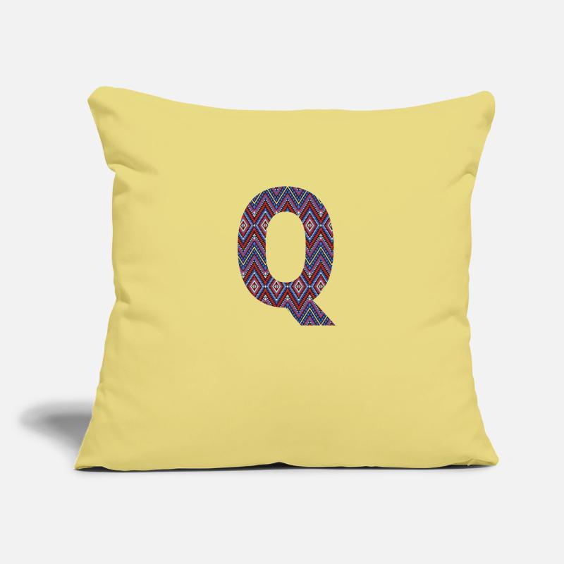 Monogram Letter Q- geometric pattern Sofa pillow with filling 45cm x 45cm