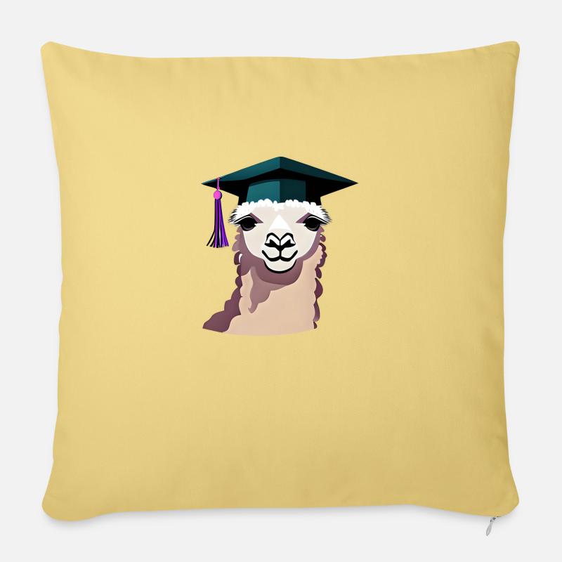 Bachelor Absolvent Alpaka Studium Schulabschluss - Sofakissen mit Füllung 45 x 45 cm - Hellgelb