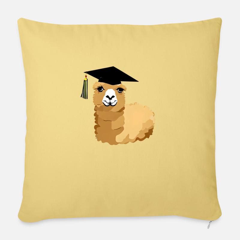 Bachelor Alpaka Studium Absolvent Schulabschluss - Sofakissen mit Füllung 45 x 45 cm - Hellgelb