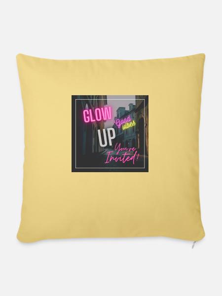 Glow Up - Sofakissen mit Füllung 45 x 45 cm - Hellgelb