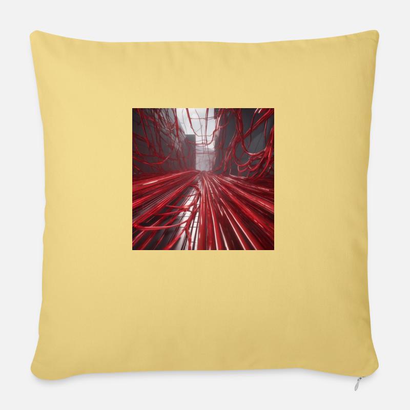 Rote Kabel - Sofakissen mit Füllung 45 x 45 cm - Hellgelb
