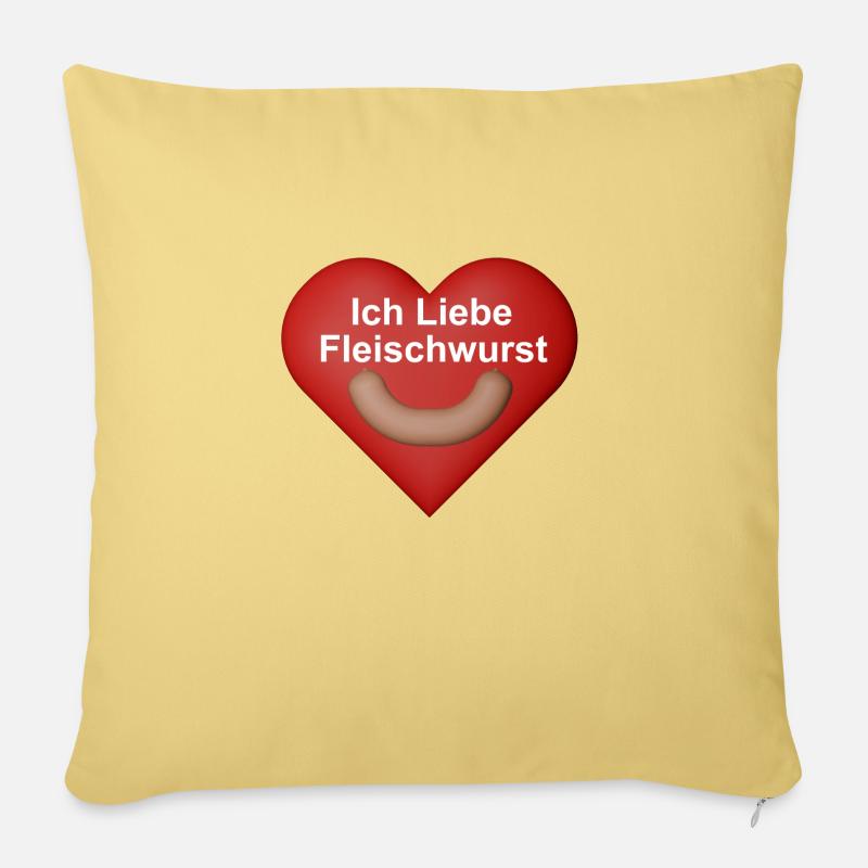 Ich Liebe Fleischwurst - Sofakissen mit Füllung 45 x 45 cm - Hellgelb
