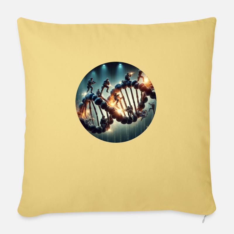 ADN de la police 3 - Coussin et housse de 45 x 45 cm - jaune délavé