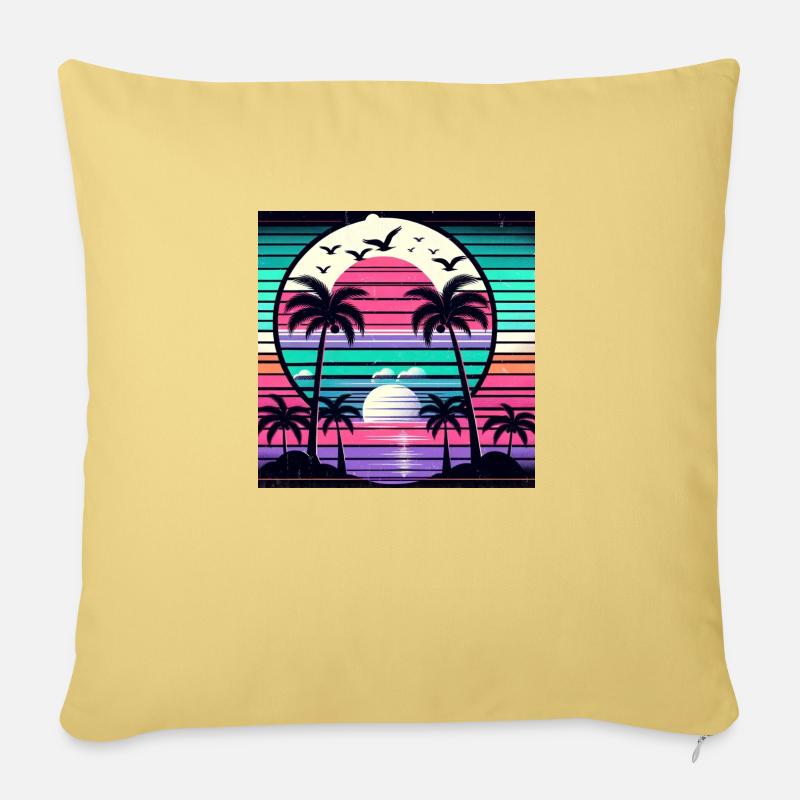 Tropical Sunset - Sofakissen mit Füllung 45 x 45 cm - Hellgelb