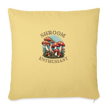 Shroom Enthusiast - Magisches Pilz-Design - Sofakissen mit Füllung 45 x 45 cm - Hellgelb - Vorne