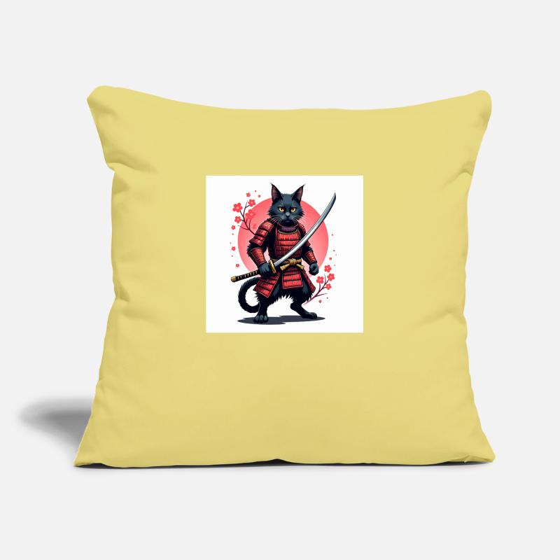 Cat Samurai Original Sofakissen mit Füllung 45 x 45 cm