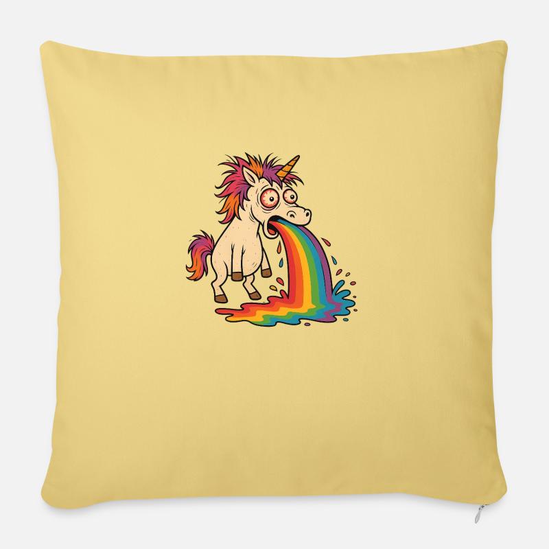 kotzendes Einhorn - Sofakissen mit Füllung 45 x 45 cm - Hellgelb