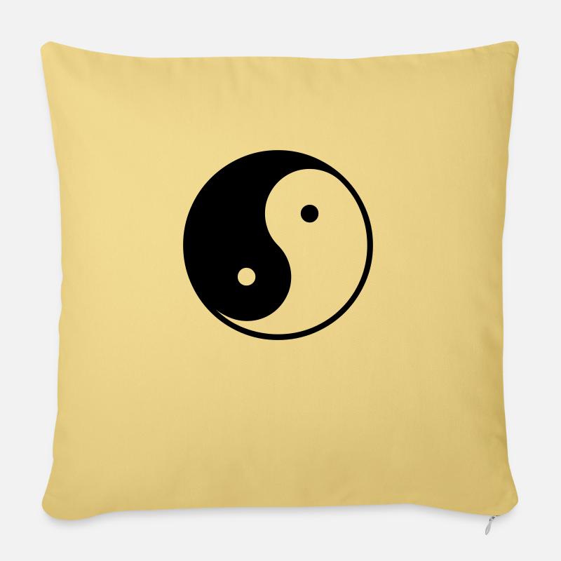 Ying und Yang - Sofakissen mit Füllung 45 x 45 cm - Hellgelb
