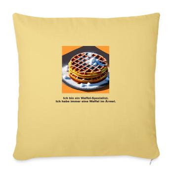 Lustige Bilder / Lustiges Shirt - Waffelspezialist - Sofakissen mit Füllung 45 x 45 cm - Hellgelb - Vorne