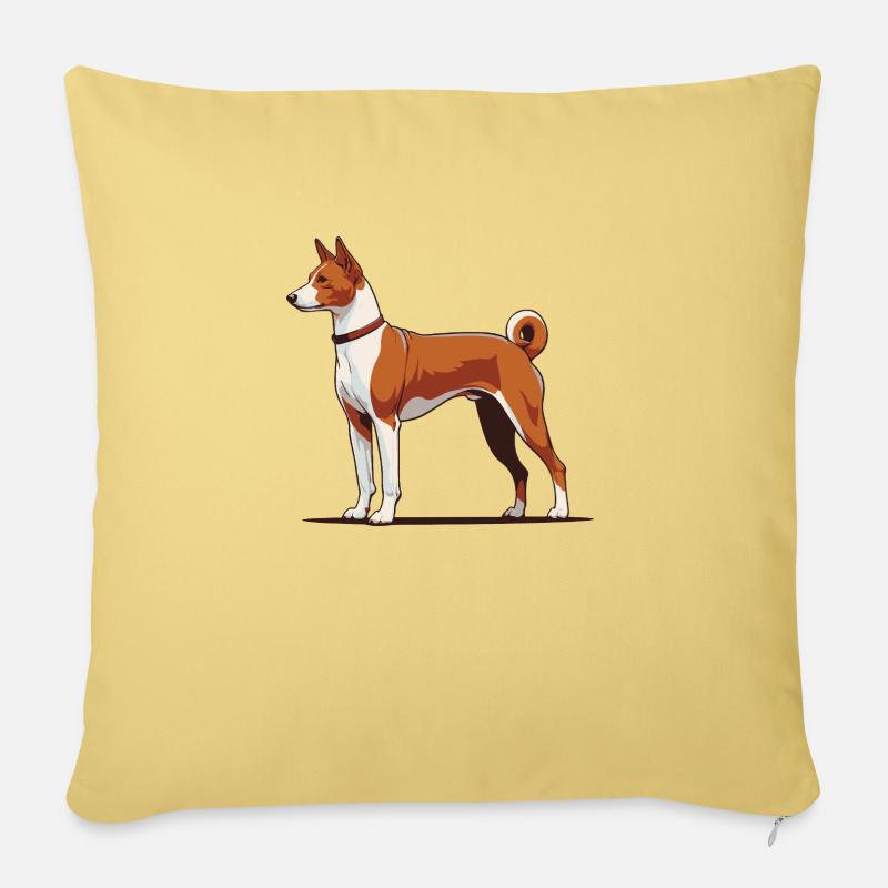 Basenji - Sofakissen mit Füllung 45 x 45 cm - Hellgelb