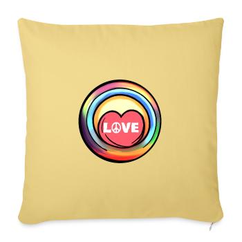 L’amour est l’amour - Coussin et housse de 45 x 45 cm - jaune délavé - Devant