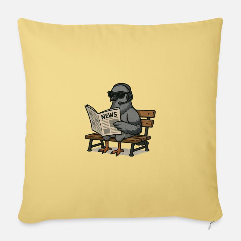 Colombe espionne - Coussin et housse de 45 x 45 cm - jaune délavé