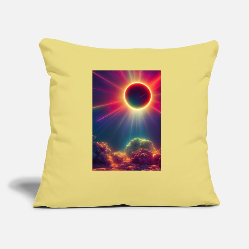 Solar eclipse with rainbow colors Sofa pillow with filling 45cm x 45cm