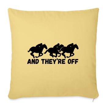 Horse Racing And They're Off Design - Sofa pillow with filling 45cm x 45cm - washed yellow - Front