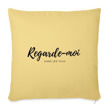 Regarde-moi dans les yeux - Coussin et housse de 45 x 45 cm - jaune délavé - Devant